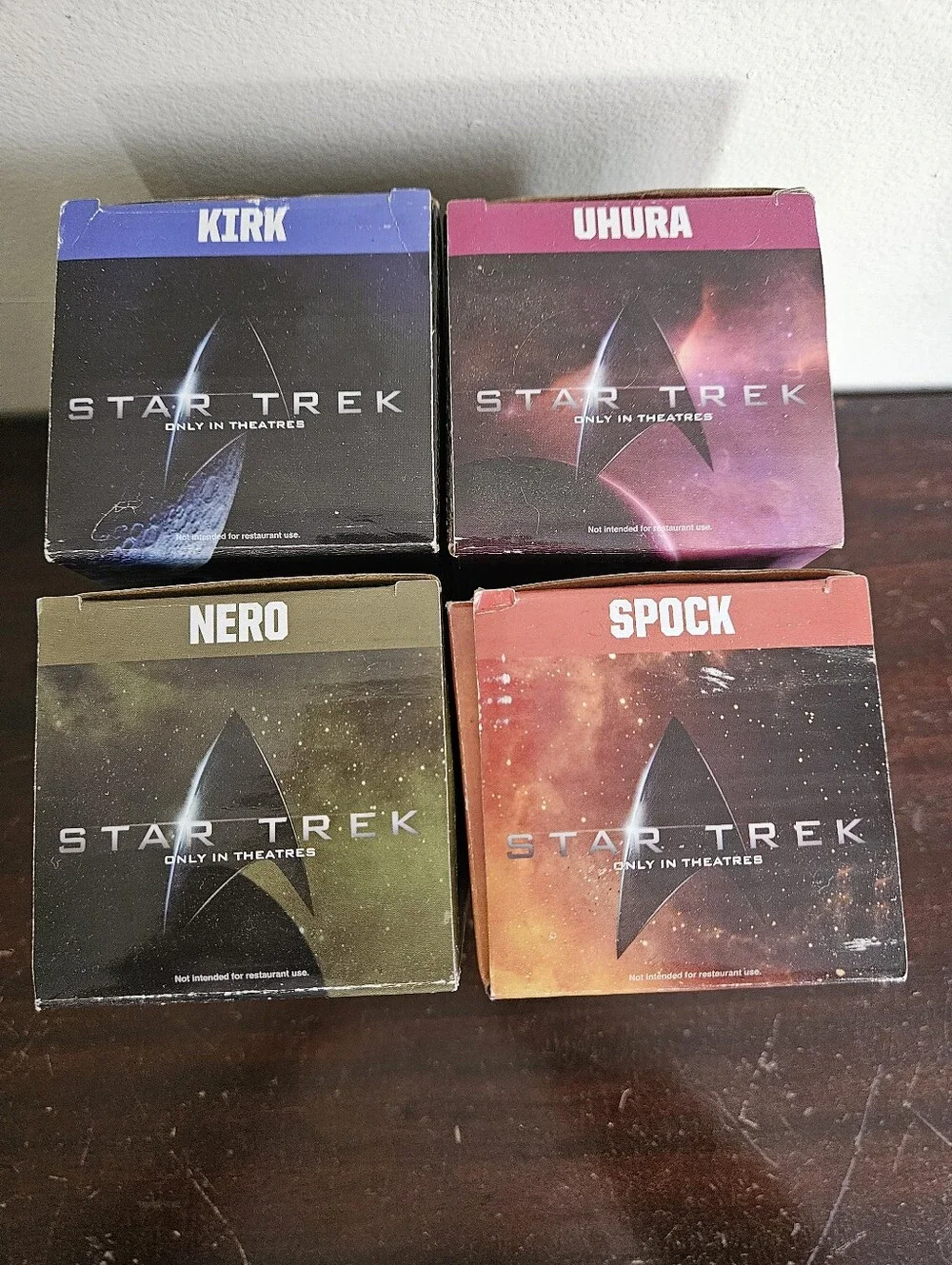 2009 Burger King Star Trek Movie Glasses Complete Set Of 4 Sealed Mint